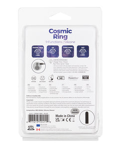 Cockring Cosmic avec Bullet rechargeable - 9 fonctions Noir