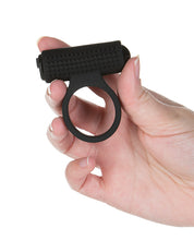 Load image into Gallery viewer, Cosmic Cock Ring W/rechargeable Bullet - 9 Functions Black
