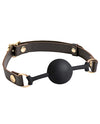 Spartacus Brown Leather Strap Silicone Ball Gag