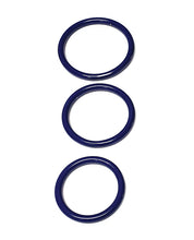 Load image into Gallery viewer, Spartacus Smooth Stainless Steel C-Ring Set - Blue Trio of 3
