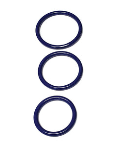 Conjunto de C-Ring de Aço Inoxidável Liso Spartacus Azul Trio de 3