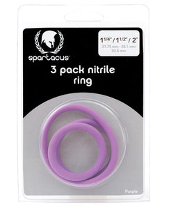 Spartacus Nitrile Cock Ring Set - Paket med 3