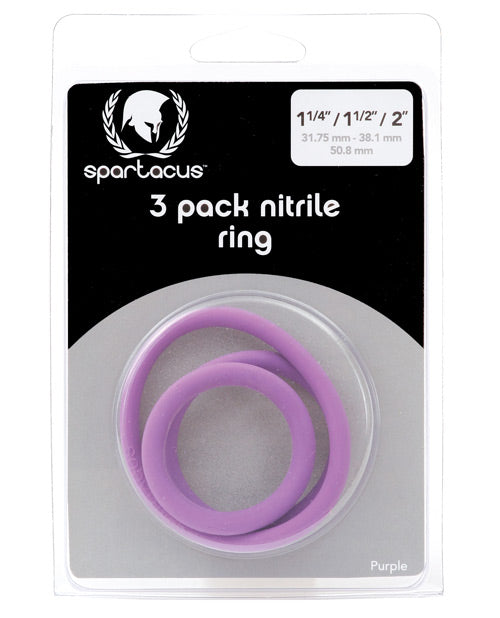 Spartacus Nitrile Cock Ring Set - Pack Of 3