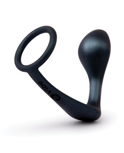 B-Vibe Butties Ringer Cock Ring & Prostata Plug - Sort