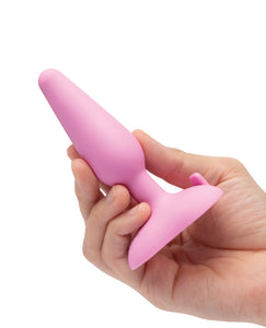 Plug anal conic vibrator pentru începători B-Vibe - roz