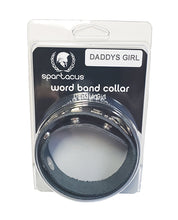 Load image into Gallery viewer, Spartacus DADDYS GIRL Premium Leather Collar Jet Black
