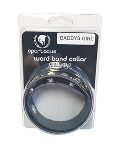 Colar de Couro Premium Spartacus DADDYS GIRL Preto Jato