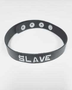 Spartacus SLAVE Premium Læderkrave - Jet Black Luksus