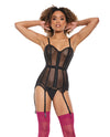 Powernet Fully Boned Corset With Lace-Up Back Black