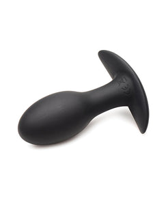 Curve Novelties Rooster Rumbler Medium Vibrating Silicone Anal Plug - Black