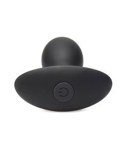 Curve Novelties Rooster Rumbler Medium Vibrating Silicone Anal Plug - Black