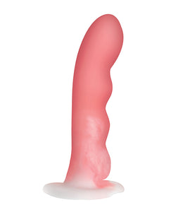 Simply Sweet 7" Wavy Silicone Pleasure Wand - Pink/White