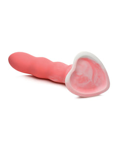 Simply Sweet 7" Wavy Silicone Pleasure Wand - Pink/White