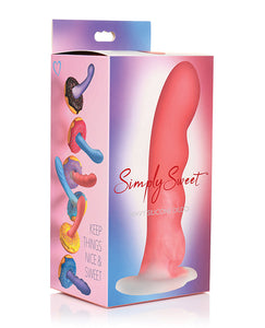 Simply Sweet 7" Wavy Silicone Pleasure Wand - Pink/White