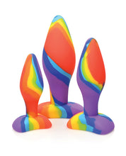 Load image into Gallery viewer, Curve Toys Simply Sweet Rainbow Silicone Butt Plug Set
