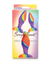 Load image into Gallery viewer, Curve Toys Simply Sweet Rainbow Silicone Butt Plug Set
