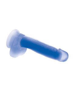 Gloei-in-het-donker Paarse Siliconen Dildo met Ballen - 7" Lollicock van Curve Toys