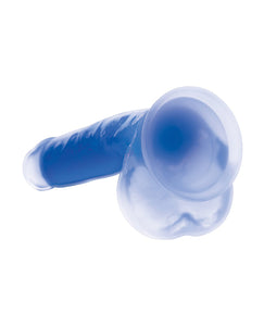 Gloei-in-het-donker Paarse Siliconen Dildo met Ballen - 7" Lollicock van Curve Toys