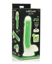 Load image into Gallery viewer, Glow-in-the-Dark Purple Silicone Dildo with Balls - 7&quot; Lollicock by Curve Toys
