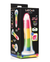 Load image into Gallery viewer, Glow-in-the-Dark 7&quot; Purple Silicone Dildo by Curve Toys
