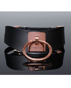 Pleasure Collection Adjustable Collar - Noir and Rose Gold