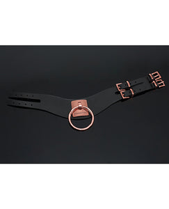 Pleasure Collection Adjustable Collar - Noir and Rose Gold