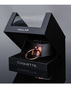 Pleasure Collection Adjustable Collar - Noir/Rose Gold