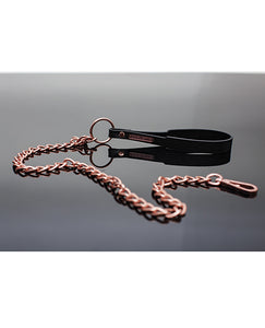 Seductive Chain Leash - Black/Rose Gold Edition for Bondage