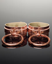 Load image into Gallery viewer, Rose Gold Adjustable Pleasure Handcuffs - Versatile Design with Decorative Grommets
