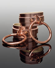 Load image into Gallery viewer, Rose Gold Adjustable Pleasure Handcuffs - Versatile Design with Decorative Grommets
