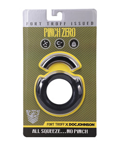 Fort Troff Pinch Zero Metal Cock Ring - Zwart