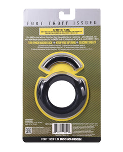 Fort Troff Pinch Zero Metal Cock Ring - Zwart