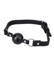 Load image into Gallery viewer, Vegan Leather Ball Gag - Adjustable Black Restraint
