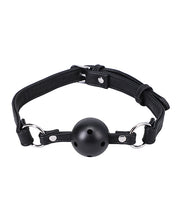 Load image into Gallery viewer, Vegan Leather Ball Gag - Adjustable Black Restraint Toy
