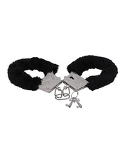 Ladda bilden i Galleri Viewer, Faux Fur Cuffed Restraints - Midnattssvart för Bondagekul
