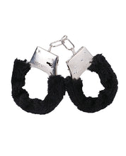 Ladda bilden i Galleri Viewer, Faux Fur Cuffed Restraints - Midnattssvart för Bondagekul
