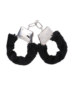 Faux Fur Cuffed Restraints - Midnattssvart för Bondagekul