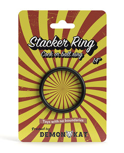 Demon Kat Black Stacker Ring - 1.4'