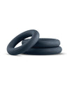 Tri-Size Silicone Cock Ring Set - Black