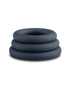 Tri-Size Silicone Cock Ring Set - Black For Intimacy