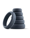 Premium 6-Piece Silicone Cock Ring Collection - Black Set