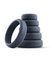 Load image into Gallery viewer, Premium 6-Piece Silicone Cock Ring Collection - Black Set
