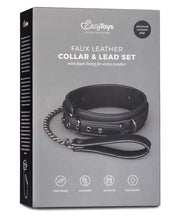 Load image into Gallery viewer, Bondage Collar and Leash Set - Adjustable Faux Leather Black
