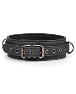 Bondage Collar and Leash Set - Adjustable Faux Leather Black