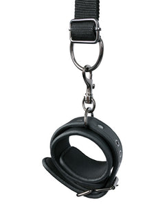 Adjustable Faux Leather Over-Door Restraint Cuffs Black