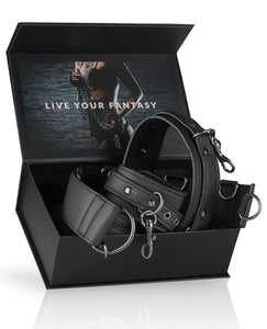 Deluxe Bondage Neck to Wrist Restraint Kit - Black Set