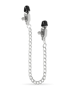 Sensational Silver Nipple Clamps with Adjustable Chain Set