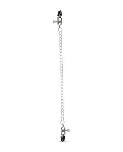 Sensational Silver Nipple Clamps with Adjustable Chain Set