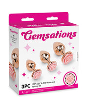 Load image into Gallery viewer, Gemsations 3 pc 2.75&quot; &amp; 3.15&quot; &amp; 3.7&quot; Rose Metal Butt Plug Training Set - Rose Gold
