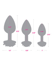 Cargue la imagen en el visor de la galería, Gemsations Juego de entrenamiento de plug anal de metal rosa de 3 piezas de 2,75&quot;, 3,15&quot; y 3,7&quot; - Oro rosa
